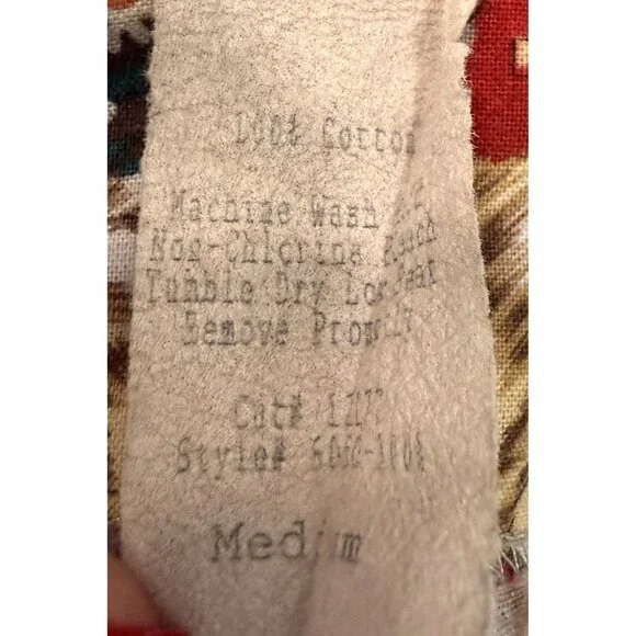 Pearl Healthwear Cat Print Scrub Top Medium Cotton Pearl Snap Made In USA - Picture 6 of 6